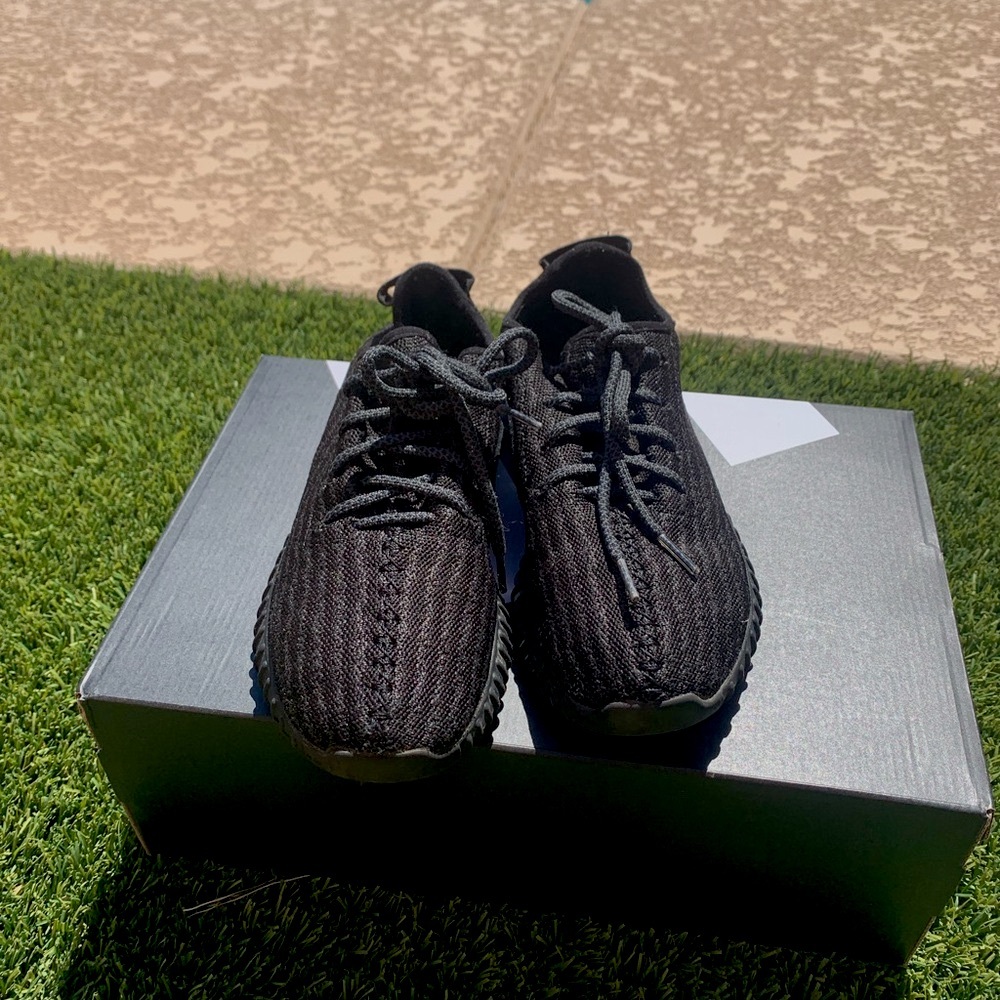 Yeezy x Adidas Pirate Black 350 Boost Sneakers - Picture 3 of 9